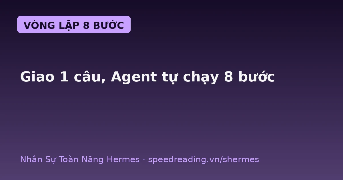 Vòng lặp 8 bước: giao 1 câu, Hermes tự chạy từ ý đến bài đăng